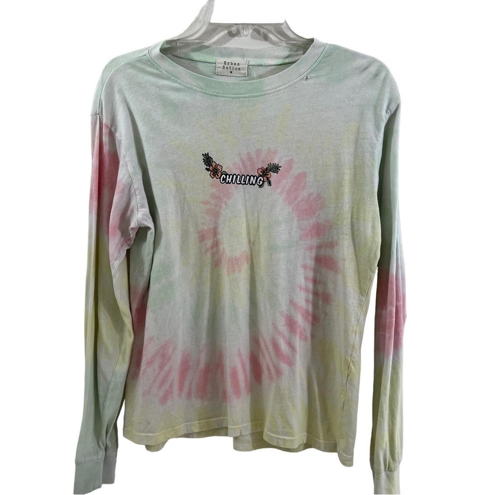 Urban Nation Tie Dye Surfer Long Sleeve T Shirt Medium